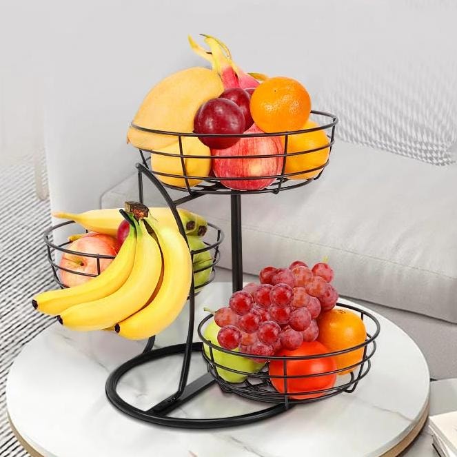 3 Tier Fruit Basket With Banana Hanger